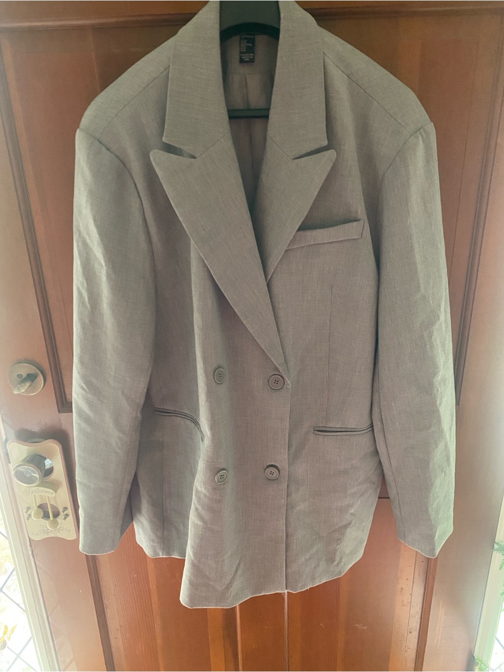 Barney’s New York X Forever 21 Collab Light Gray Double-Breasted Blazer
